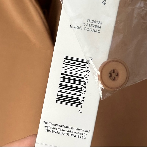 NWT-T Tahari Pleated Wide leg High waist trouser Burnt Cognac - Size 4 - Picture 6 of 8